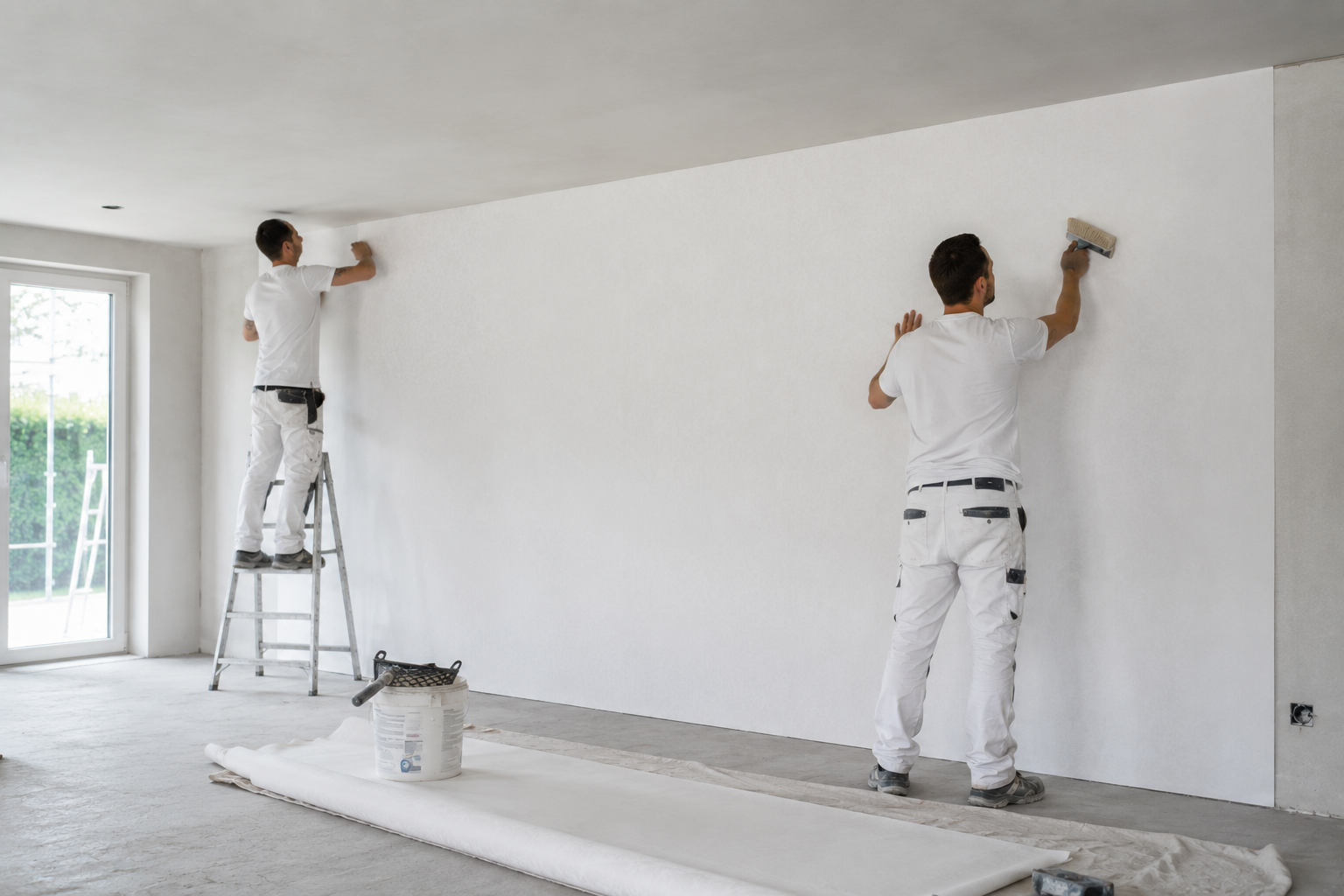 Tapezierarbeiten — Vlies, Raufaser und Designertapete